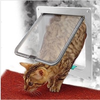 Katzenklappe Hundeklappe verschließbare 4- Wege- Magnet für Katzen und kleine Hunde, wetterfeste Katzentür für Haustiere 16 x 15, 7 cm Haustiere unter 5 kg mit einem Taillenumfang< 40 cm