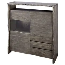MASSIVMOEBEL24.DE Highboard 131 x 147 x 45 cm Grau
