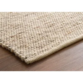 Steffensmeier Handwebteppich, Beige, Naturmaterialien, Rechteckig, 90x160 cm, beidseitig verwendbar, Teppiche & Böden, Teppiche, Naturteppiche