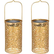 Hi Solarleuchte Metall 10x18 cm 2er Set bronze