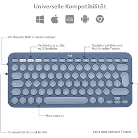 Logitech K380 Multi-Device Bluetooth Keyboard for Mac Blueberry,