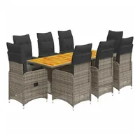 vidaXL Garten-Bistro-Set 9-tlg. Grau