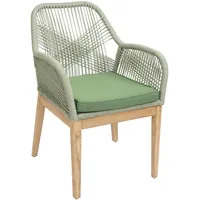 Mendler Gartenstuhl HWC-H56b, Sessel Outdoor Stuhl, wetterfest Seilgeflecht Rope