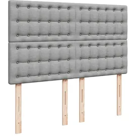 vidaXL Boxspringbett mit Matratze Hellgrau 160x200 cm Stoff