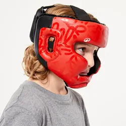 Kopfschutz integral Kinder - rot, rot|schwarz, EINHEITSGRÖSSE