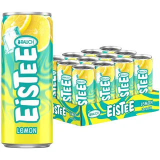 RAUCH Eistee Zitrone | Echt gebrühter Schwarztee | 12 x 0,33l Dose