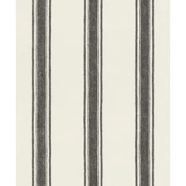 Rasch Textil Rasch Tapete 555639 - Vliestapete mit Streifen in Weiß und Schwarz, Streifentapete aus der Kollektion Lirico