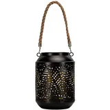 Pauleen 48181 Sunshine Dream Solar-Laterne für Balkon oder Garten Schwarz, Gold Außenbeleuchtung Metall Solar 3000K