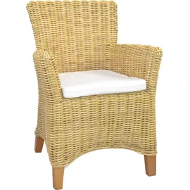 Home Affaire Rattanstuhl, Handarbeit aus Rattan, beige