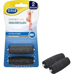 Hornhautentferner Ersatzrolle SCHOLL "ExpertCare", grau, Hornhautentferneraufsätze, Diamantpartikel, extra stark, mit Diamantpartikeln