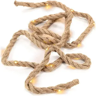 Nipach LED Lichterkette Deko-Seil 25 LED 2m innen warmweiß Batterie Timer BI11003