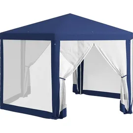 Outsunny Pavillon 3,94 x 3,41 m inkl. 6 Seitenteile Blau