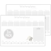 byNia® Schreibtischunterlage Papier A3, Schreibtischunterlage mit Kalender 2025, Schreibtischunterlage Block, Schreibunterlage aus Papier. (Doppelpack)