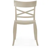 PAPATYA Esszimmerstühle Stuhl 1er Set für Esszimmer Küche - Design Küchenstuhl mit Holzoptik - Dining Chair - Esstisch Stühle stapelbar - wetterfest robuster Stapelstuhl für Innen & Außen - Hellbeige