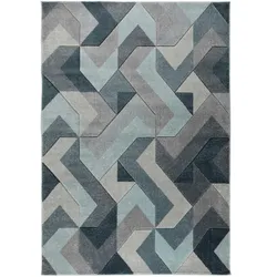 Kadima Design Langlebiger & Pflegeleichter Teppich `Nidd Ruth`, Farbe: Blau, 200x290 cm