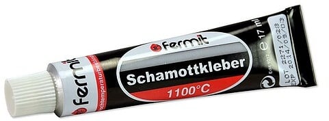 Schamott- und Dichtschnurkleber FERMIT HT 1100 - bis 1.100 °C - Farbe schwarz - Tube 17 ml ** 100ml/12,29 EUR