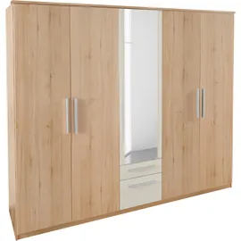 Priess Kleiderschrank 231 x 195 x 54 cm Beige/Weiß