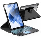 INFILAND für Samsung Galaxy Tab A9+/A9 Plus Hülle mit Tastatur [Hochpräzises Touchpad], 360° Drehbar, Abnehmbarer Deutsches Tastatur für Tab A9+ 11 Zoll 2023, Tinte