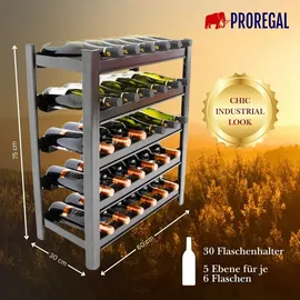 Proregal Weinregal 75 x 60 x 30 cm Schwarz