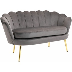 HOMCOM Sofa zwei-Sitzer, 2er couch, Grau 130 x 63 x 73 cm (BxTxH)   Stoffsofa Zweisitzer Loungesofa Relaxsofa Sitzmöbel