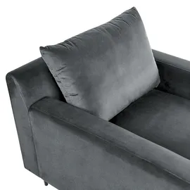 Beliani Chaiselongue Samtstoff grau