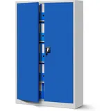 Jan Nowak Aktenschrank Metall Büroschrank abschließbar 115 cm JAN II 5 Böden Stahl (0,6 mm Wandmontage möglich PZH-zertifiziert 11 Farben) Aktenschrank Metall abschließbar 115 cm JAN II 5 Böden Stahl blau|grau