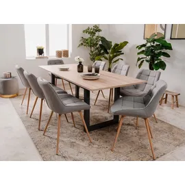 furn.design Malta 160 x 75 x 90 cm Eiche Sonoma schwarz