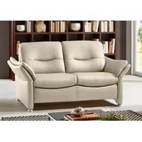 2-Sitzer HUKLA "HU-SF15058 Ledersofa, Breite 164 cm", beige (torro ecru), B:164cm H:91cm T:92cm, Sofas, hochwertiges Glattleder, optional mit Kopfstütze