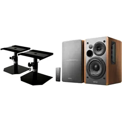 Edifier Studio R1280T 2.0 Lautsprechersystem Wood Stativ Set
