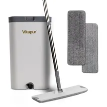 Vitapur Bodenwischer 4-teiliges Bodenreinigungsset Grau