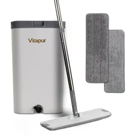 Vitapur Bodenwischer 4-teiliges Bodenreinigungsset Grau