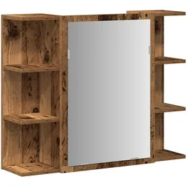 vidaXL Bad-Spiegelschrank Altholz-Optik 80x20,5x64 cm Holzwerkstoff