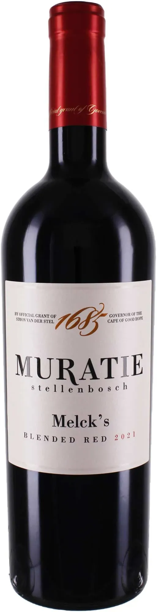 Muratie 2021 Muratie Melck's Red 2021 Cabernet Franc,Cabernet Sauvignon,Merlot,Shiraz Südafrika