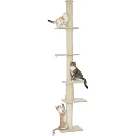PawHut Kratzbaum Deckenhoch 225-275 cm weiß