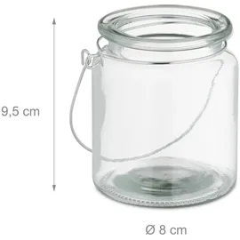 Relaxdays Windlicht 12er Set Glas Silber/Transparent