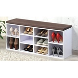 KESPER Schuhschrank mit Sitzkissen weiß