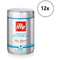 12x illy Kaffeebohnen Entkoffeiniert 250g Dose ganze Bohnen Arabica Kaffeebohnen