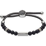 Diesel Armband Für Männer Perlen, 16.5Cm-25Cm Schwarzes Halbedelstein-Armband, DX1151040