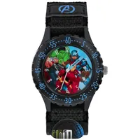 Disney Marvel Avengers Black Printed Fabric Strap Watch AVG5008