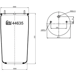 FEBI BILSTEIN Federbalg, Luftfederung 44635 00246192,0246192,550011280