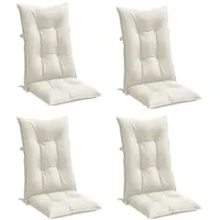 VidaXL Hochlehner-Auflagen 4 Stk. Melange Creme 120x50x7 cm Stoff