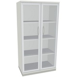 FM Helmets fm Aktenschrank Sidney, 4260672331796 weiß, Acrylglas klar 3 Fachböden 80,0 x 44,2 x 151,7 cm