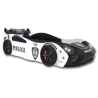 Aileenstore Kinderbett Police 90 x 200 cm Holz schwarz