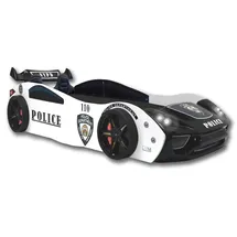 Aileenstore Kinderbett Police 90 x 200 cm Holz schwarz