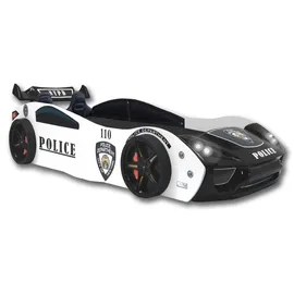 Aileenstore Kinderbett Police 90 x 200 cm Holz schwarz