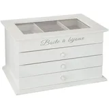 Atmosphera Créateur d'intérieur Atmosphera - Schmuckkästchen weiß - 3 Schubladen - 25x15 cm - Weiß