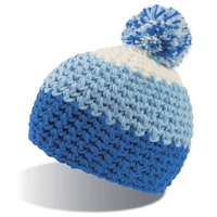 Atlantis Bommelmütze Damen Wintermütze / Häkelmütze / Strickmütze Fleeceband innen blau