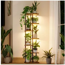 bamworld Blumenständer 30 x 130 cm Braun/Schwarz