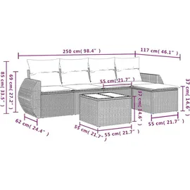 vidaXL Garten-Lounge-Set 6-tlg. braun