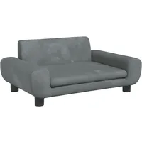 vidaXL Kindersofa, Couch für Kinder, Kindercouch mit runden Kanten, Kindersessel Minisofa Polstersofa Kindermöbel Sofa Kinderzimmer, Dunkelgrau Samt